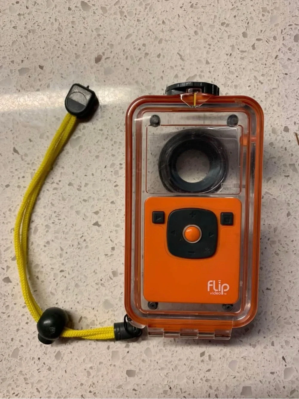 Flip Orange Waterproof Camera in Clear Case Tested Waterproof